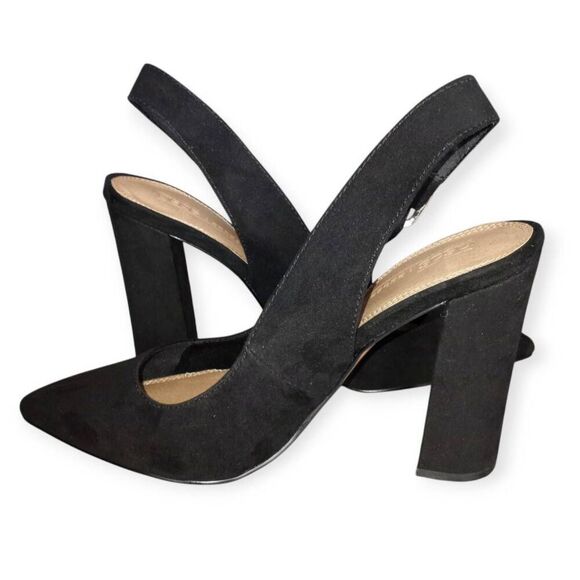 ASOS DESIGN PARSON SLINGBACK HIGH BLOCK HEELS IN BLACK SZ.7 EUC. - Picture 5 of 7